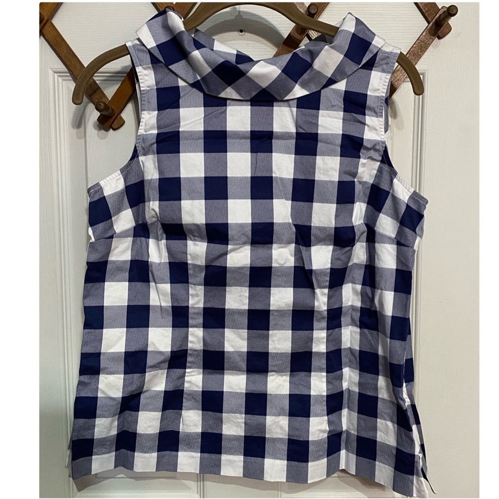 Talbots Size 6 Petite Round Neck Gingham Shirt